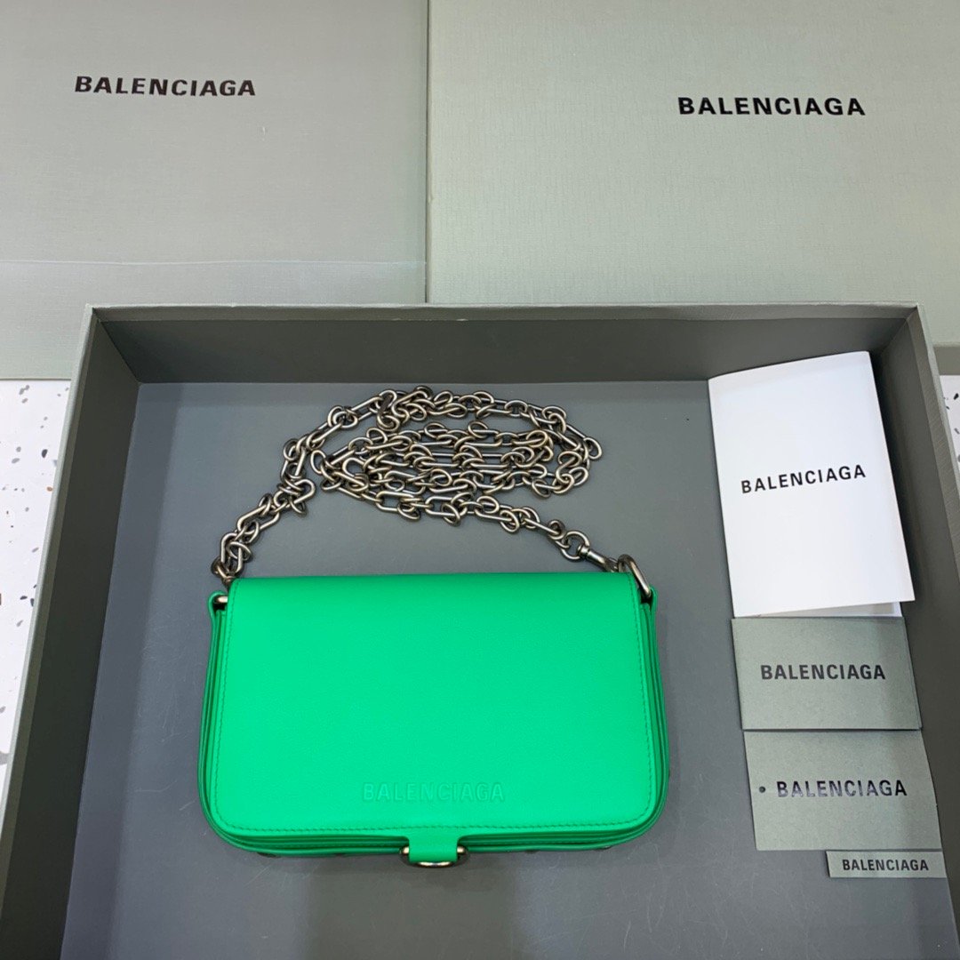 BLN-Ciaga Bondage Wallet With Chain Green, For Women,  Bags 8in/20LO