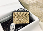 CHL - Vanity Case Black With Gold Metal For Women Handbags, Shoulder And Crossbody Bags 7.2in/19LO AS2900