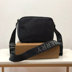 B-Berry - BB  Logo Detail Nylon Crossbody Bag Black For Men, Bags 8.7in/22LO