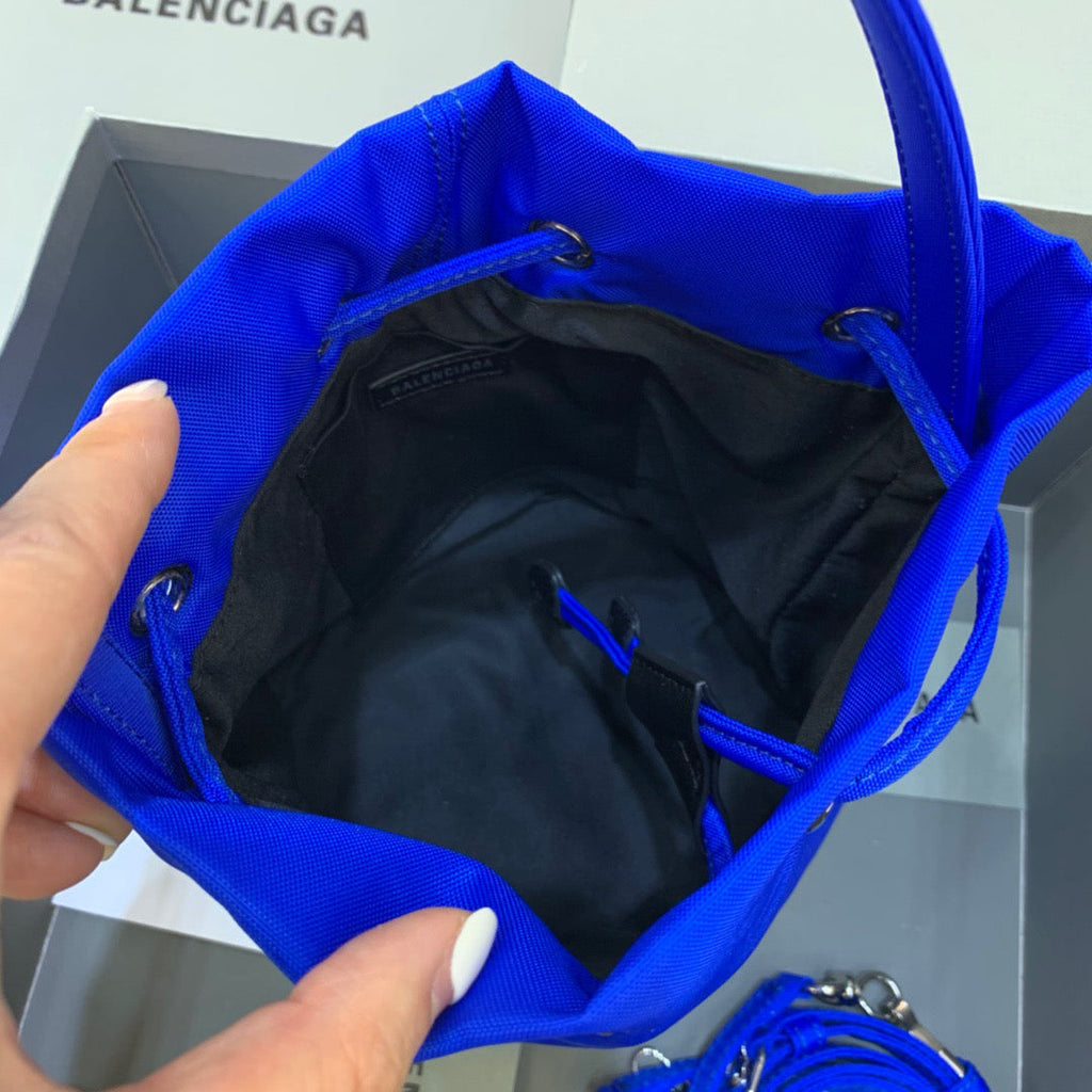 BLN-Ciaga Le Cagole Medium Bucket Bag In Blue, For Women,  Bags 11.8in/30LO