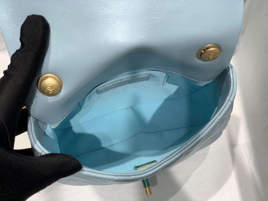 CHL - Mini Flap Bag Gold-Tone Metal Blue Bag For Women 13LO/5in