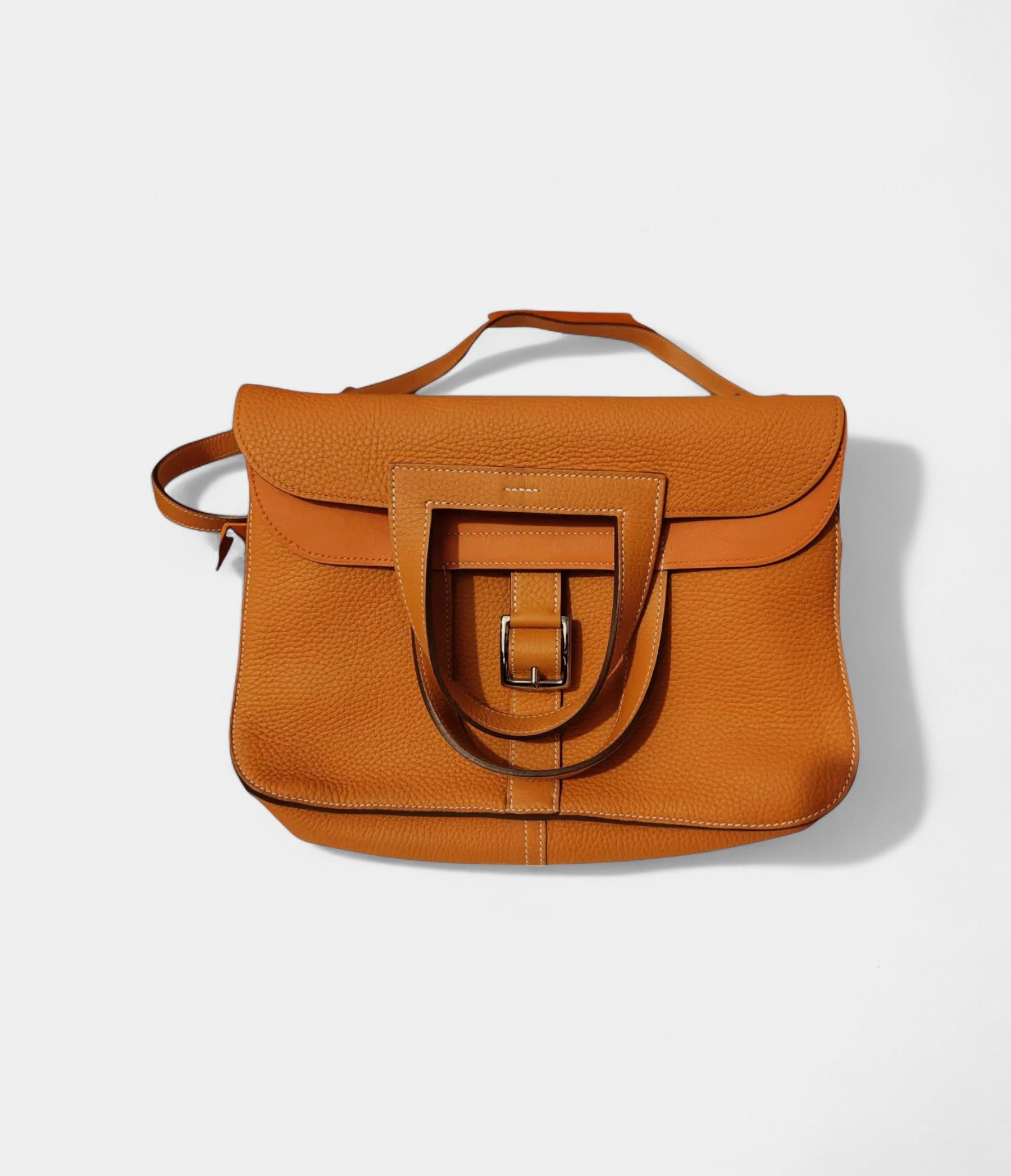 HMHalzan Orange Leather Handbag