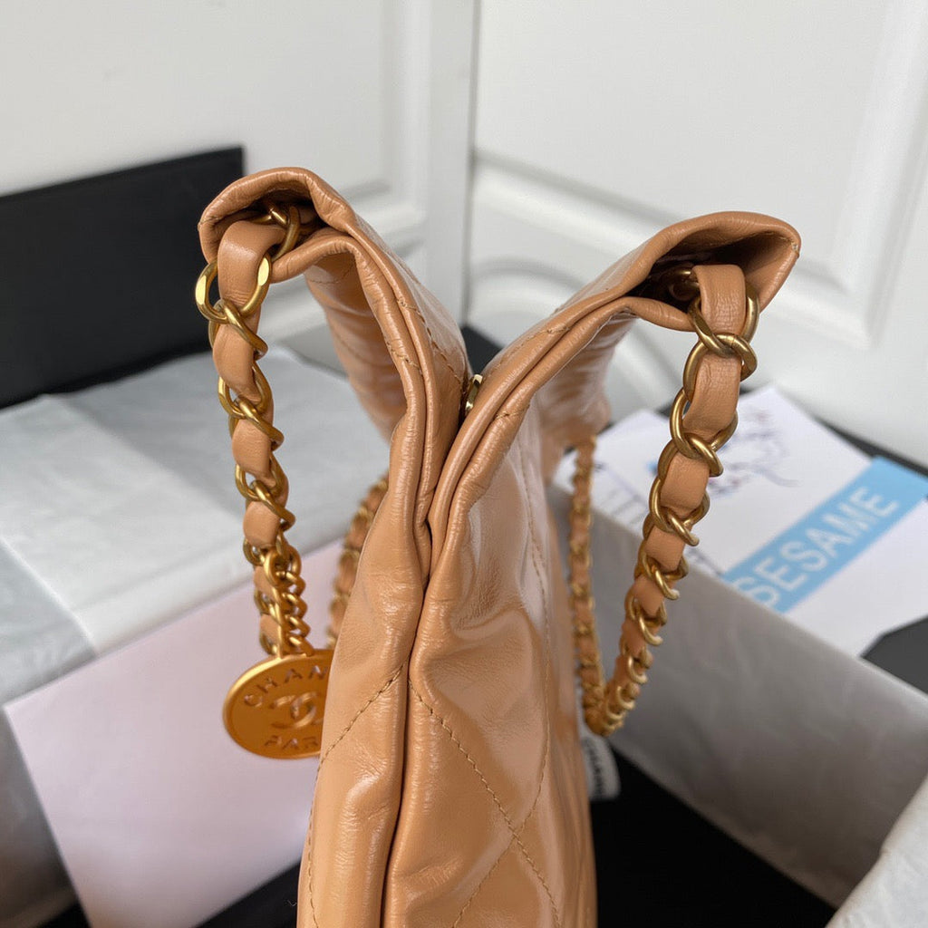 CHL -  22 Handbag Gold Hardware Shiny Camel For Women Handbags, Shoulder Bags 16.5in/38LO AS3261 B08037 NB356