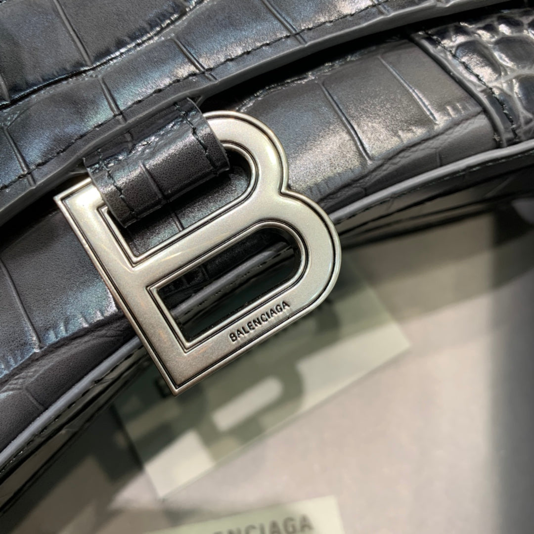 BLN-Ciaga Hourglass XS Handbag In Dark Grey, For Women,  Bags 7.4in/19LO 5935461LR6Y1309