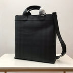 B-Berry - BB  Logo Graphic ConTLM -tible Tote London Check Canvas Large For Men, Bags 15in/38LO
