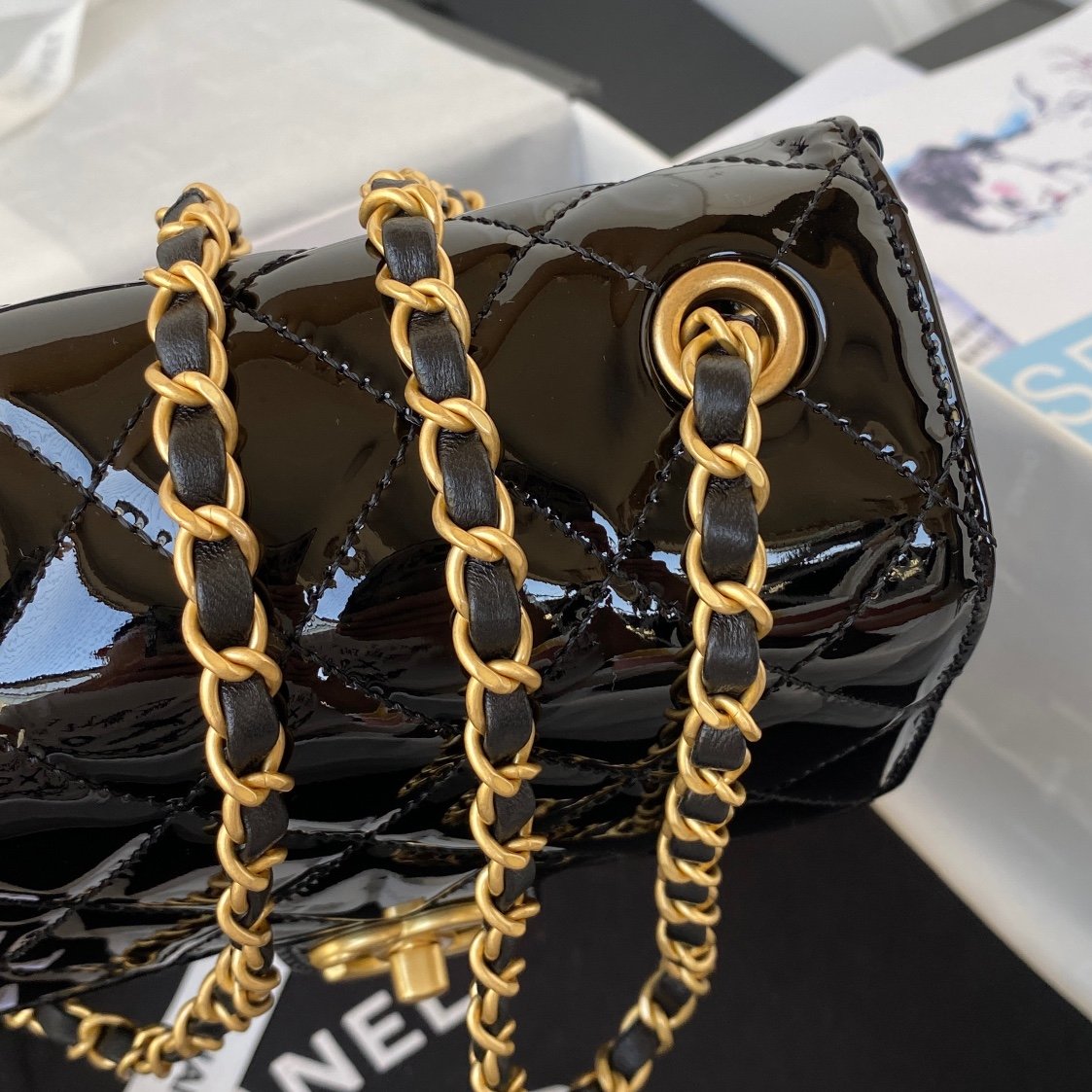 CHL - Mini Flap Bag Light Black For Women Bags 6.7in/17LO AS3648 B09577 94305