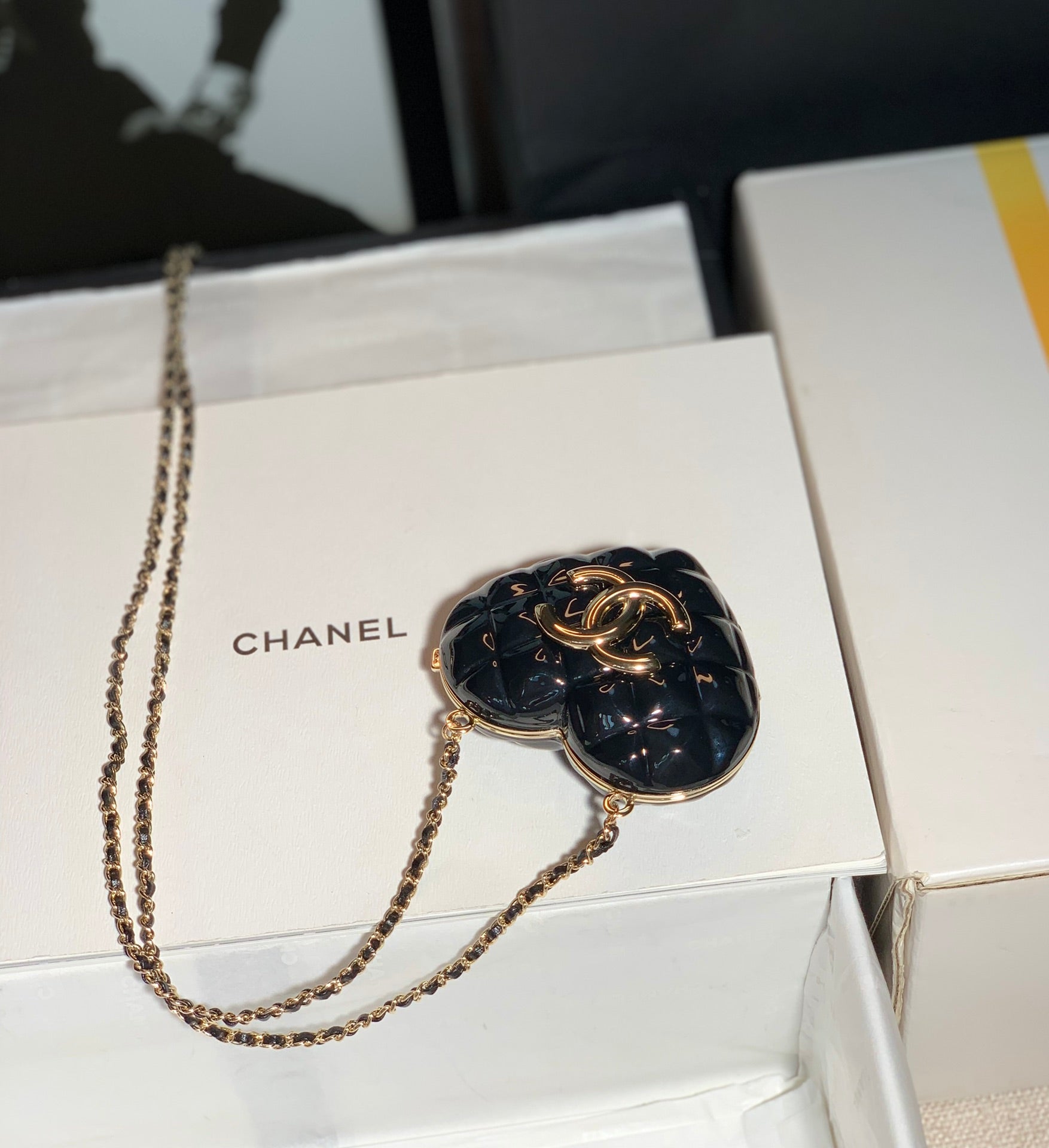CHL - Long Necklace Bag Black For Women Bags 3in/7.6LO