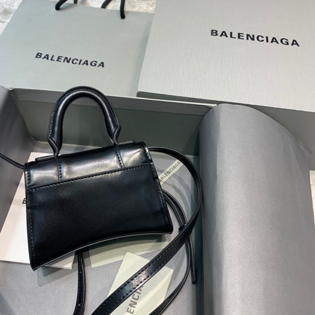 BLN-Ciaga Hourglass Mini Handbag In Black, For Women,  Bags 4.7in/12LO