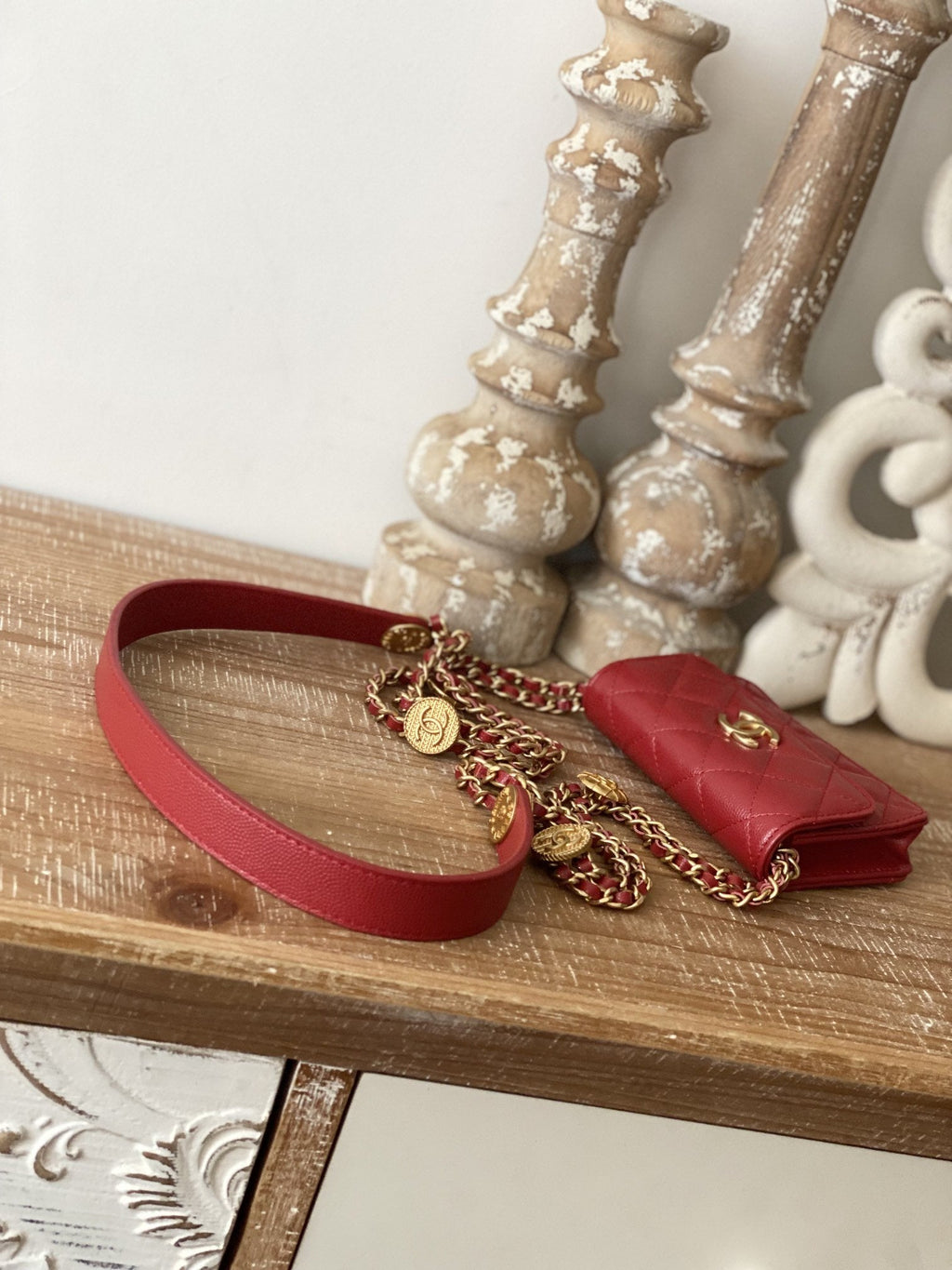 CHL -  Clutch With Chain Red For Women Bags 4.8in/12.3LO