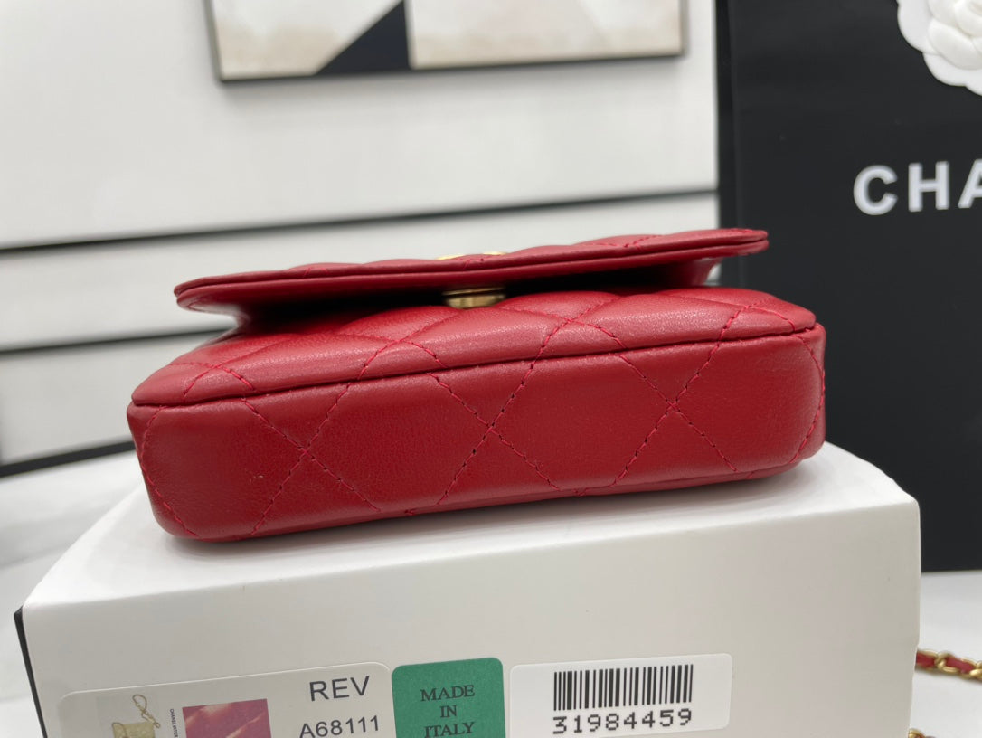 CHL -  Classic Distressed Red For Women Bags 4.7in/12LO