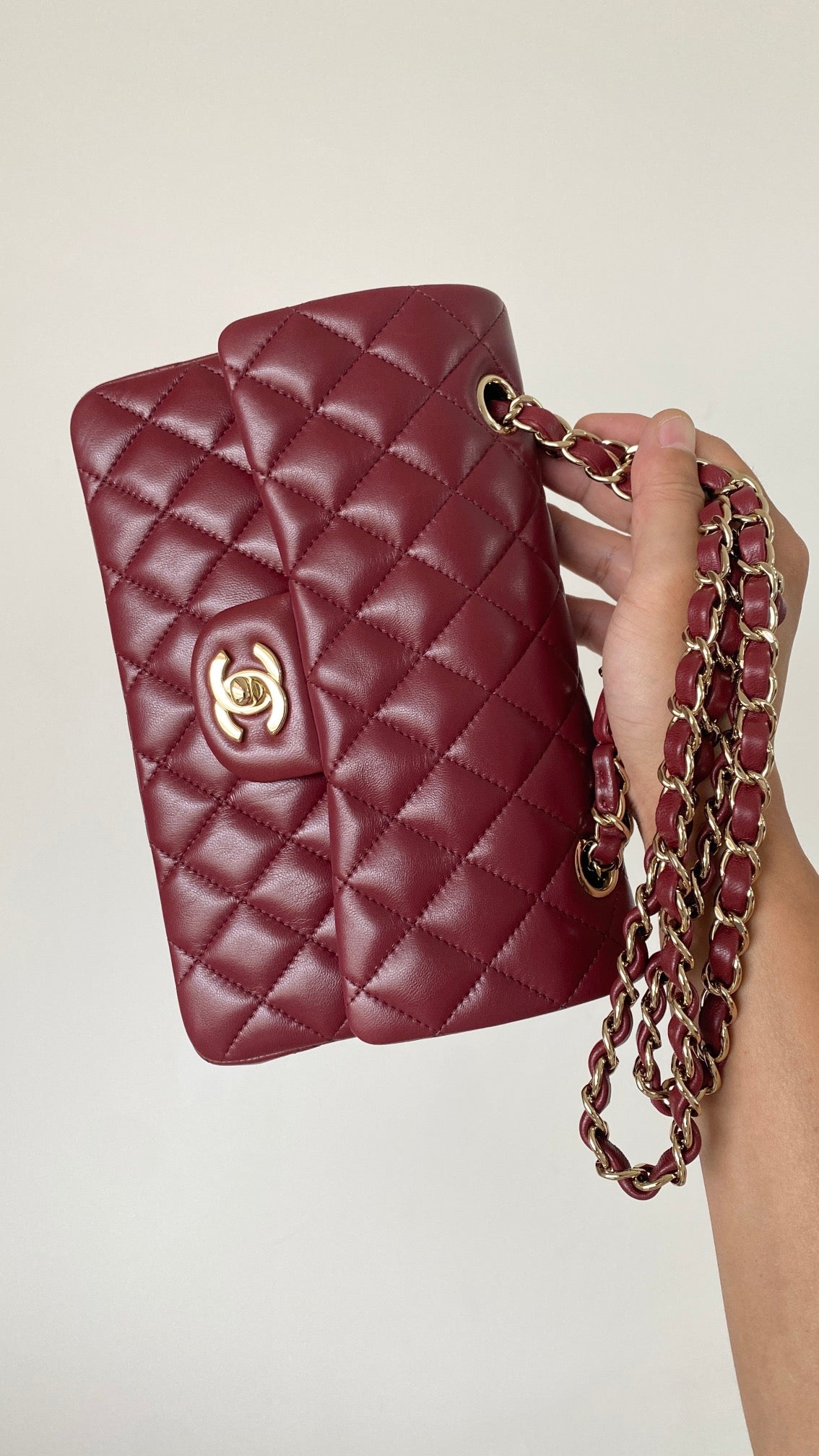 CHL - Small Classic Handbag Dark Red For Women Bags 9.1in/23LO