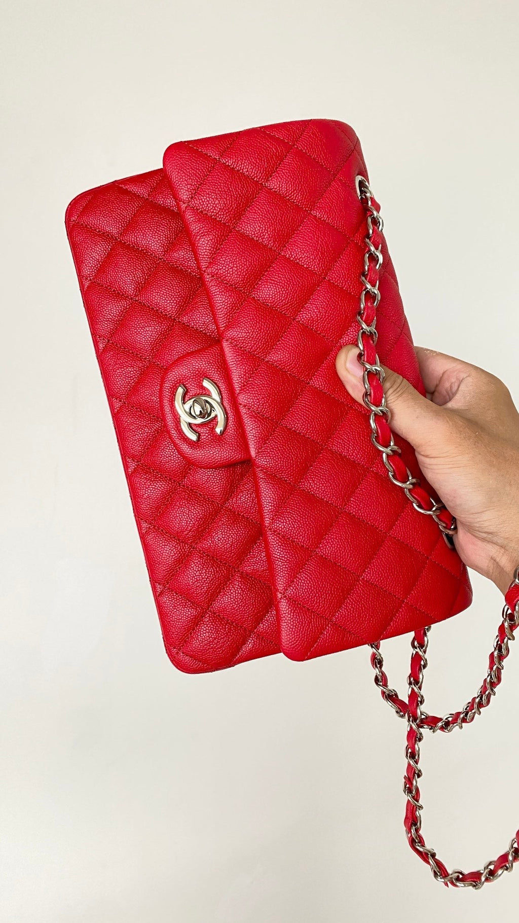 CHL - Small Classic Handbag Red For Women Bags 9.1in/23LO