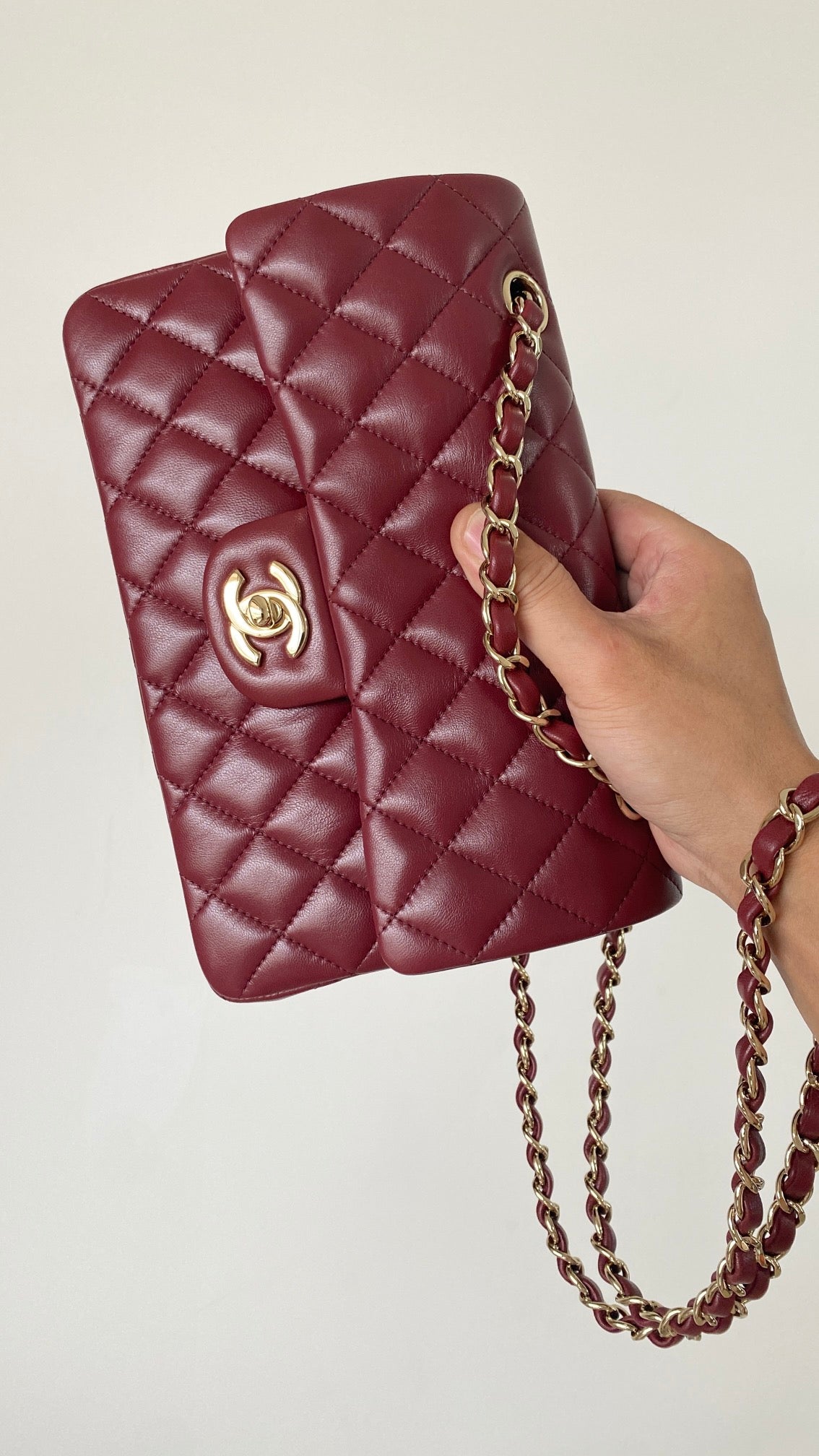 CHL - Small Classic Handbag Dark Red For Women Bags 9.1in/23LO