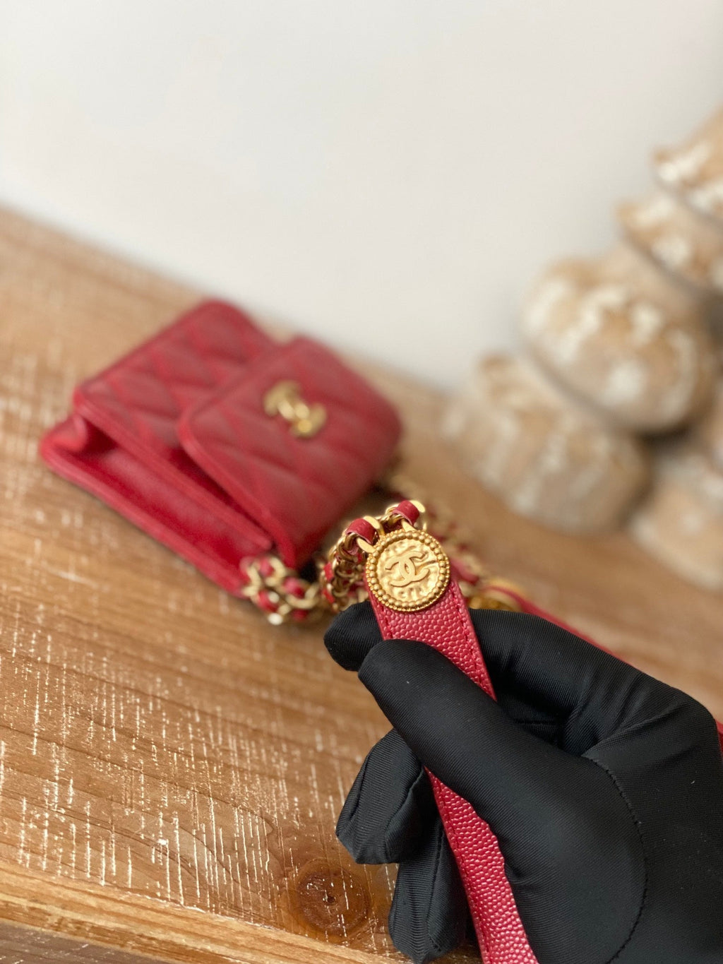 CHL -  Clutch With Chain Red For Women Bags 4.8in/12.3LO
