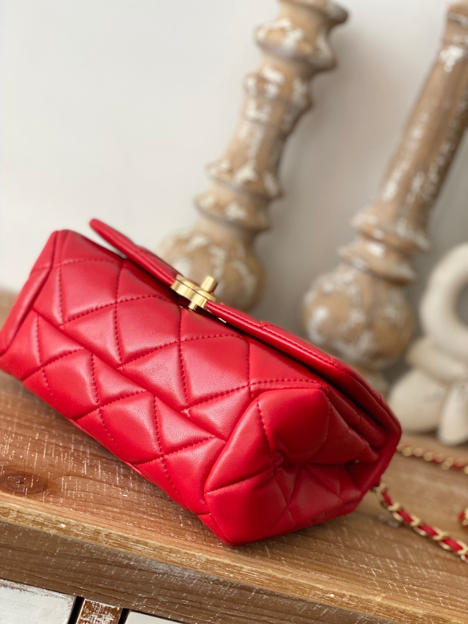 CHL -  Classic Diamond Flap Bag Red For Women Bags 9.1in/23LO