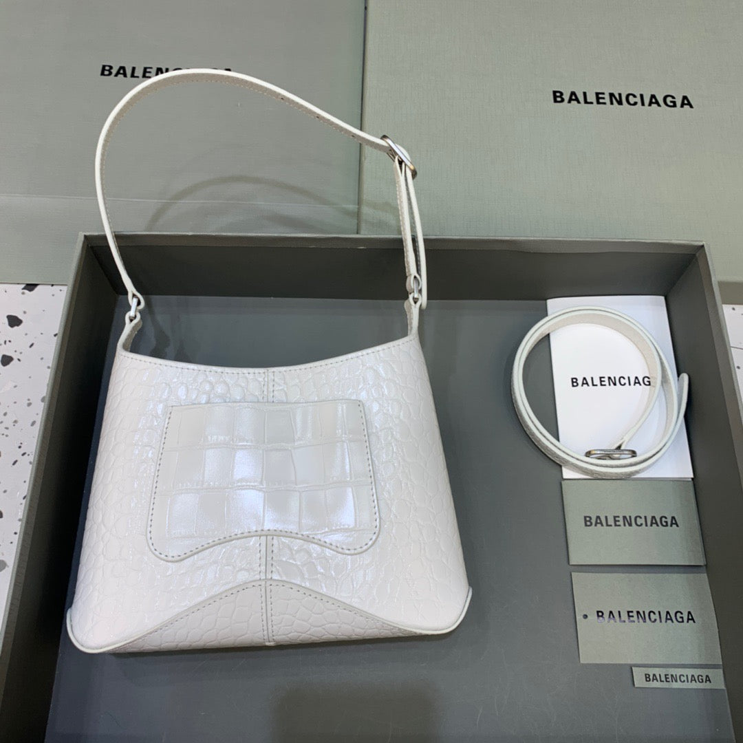 BLN-Ciaga XX Small Hobo Bag In White, For Women,  Bags 7.8in/20LO 6955892108Y9001