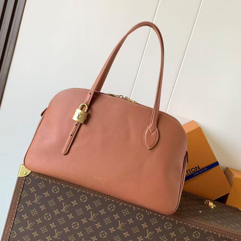 LV Low Key Duffle Tote Brown Calfskin