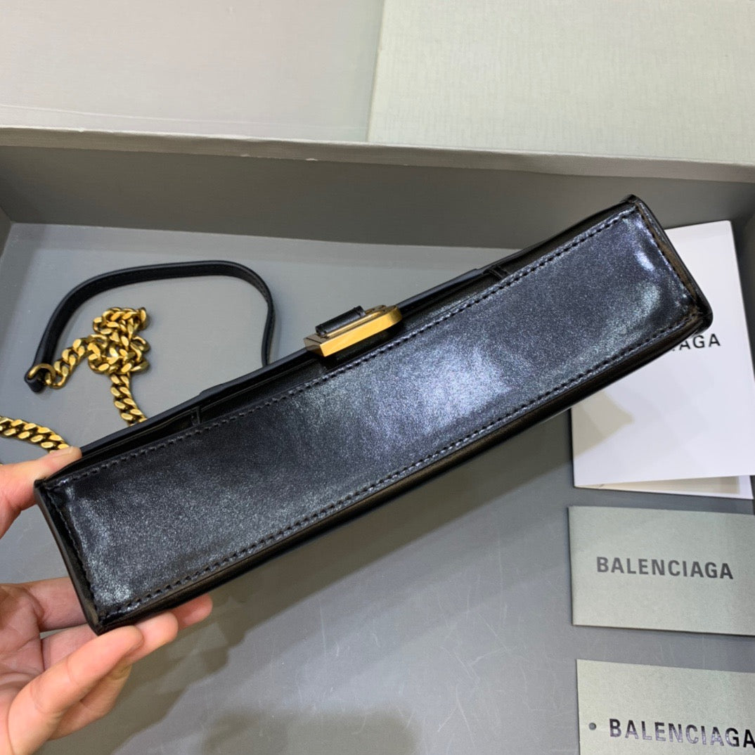 BLN-Ciaga Hourglass Wallet On Chain in Black, For Women,  Bags 9in/23LO