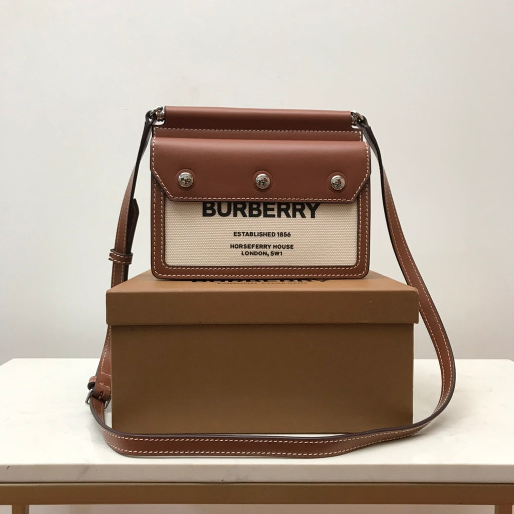 B-Berry - BB  Mini Horseferry Print Title Bag With Pocket Detail Malt Brown For Women, Bags 7.5in/19LO 80146111