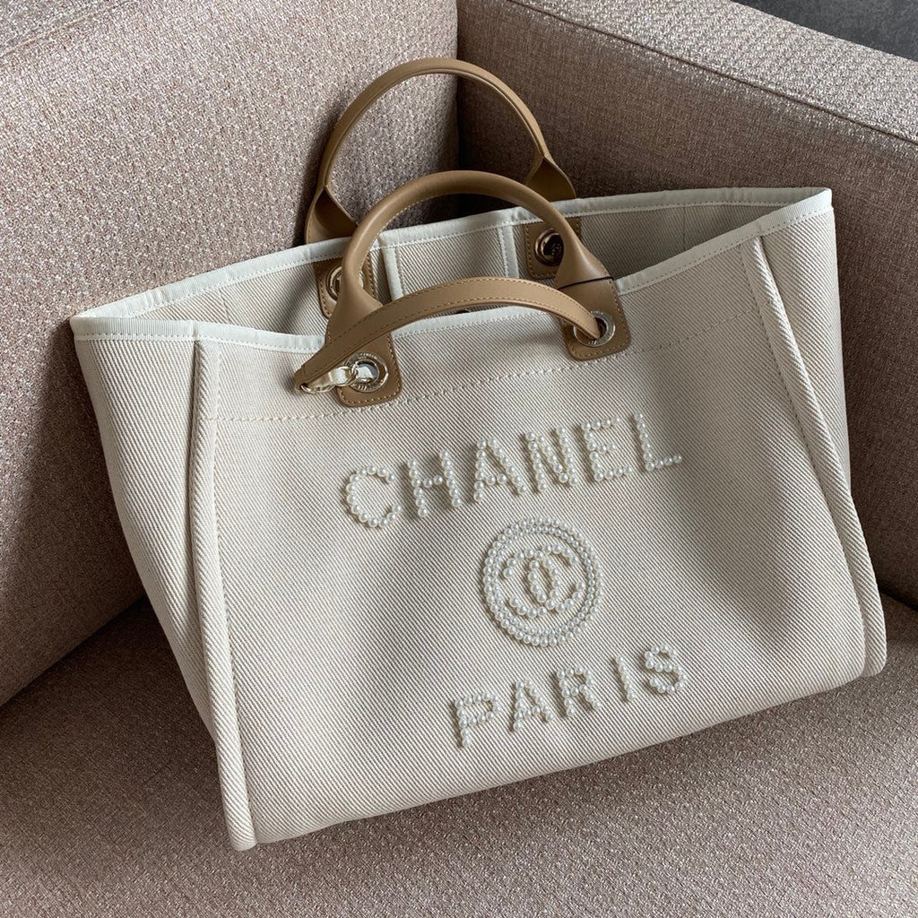 CHL -  Deauville Tote Tweed Bag SuMM - er Collection White For Women 15.7in/40LO