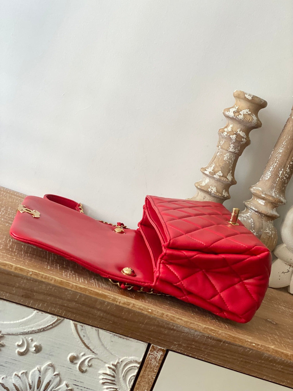 CHL - Large Flap Red Bag For Women 23LO/9in