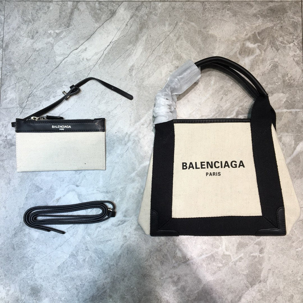 BLN-Ciaga Navy Small Cabas Tote Bag In Black, For Women,  Bags 18.5in/47LO 3399332HH3N9260