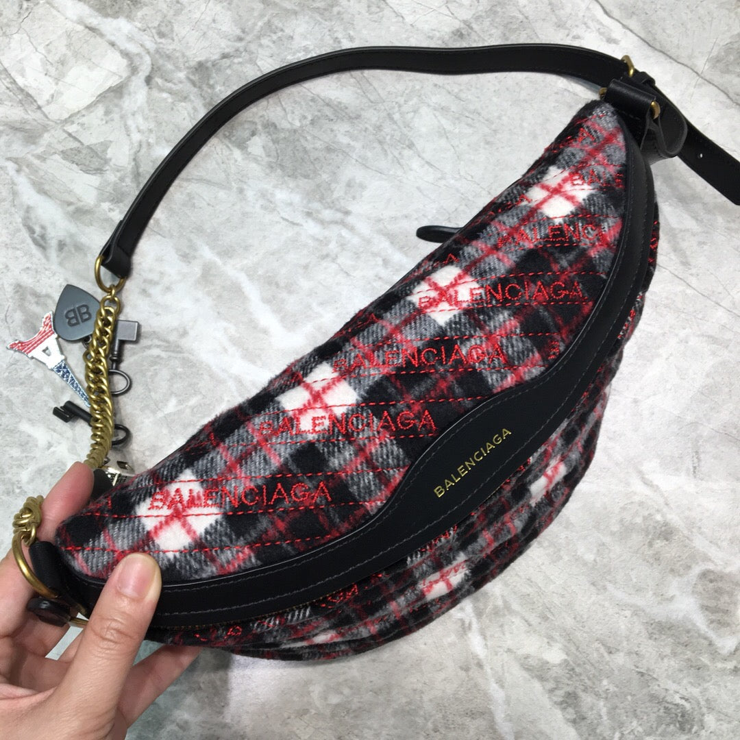 BLN-Ciaga Souvenir XXS Belt Bag In Checkered Red, For Women,  Bags 11.8in/30LO