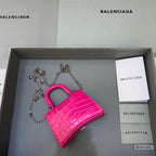 BLN-Ciaga Hourglass Mini Handbag With Chain In Dark Pink, For Women,  Bags 4.7in/12LO