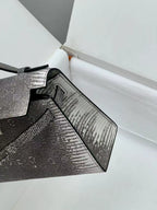 HM Kelly 22cm Black White Pochette Lizard