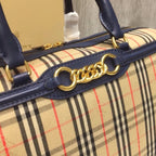 BB Small 1983 Check LiNike Bowling Bag Blue/Brown For Women, Women’s Bags 9.1in/23LO