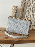 CHL - Large Flap Grey Bag For Women 23LO/9in