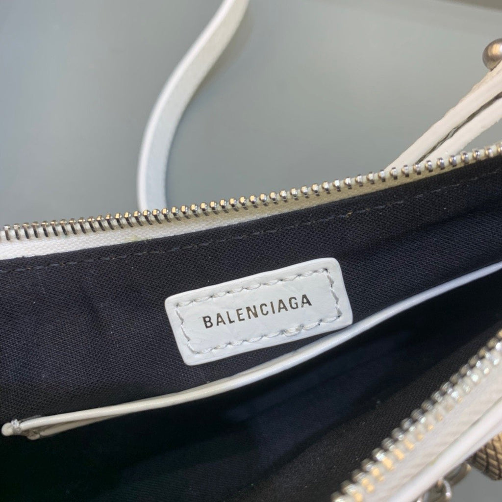 BLN-Ciaga Le Cagole Mini Bag With Chain In White, For Women,  Bags 8.2in/21LO