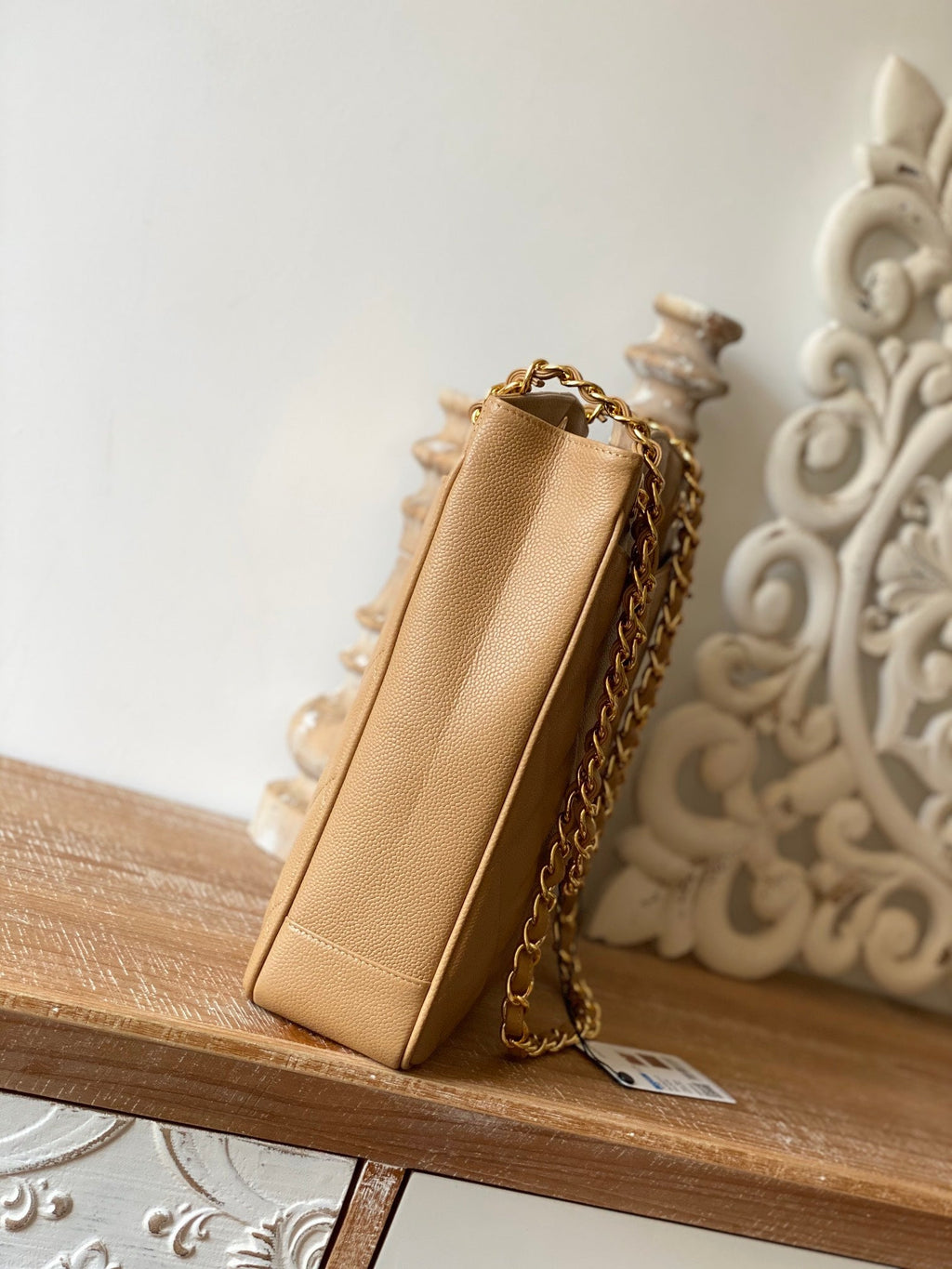 CHL -  Beige Large Quilted Caviar Tote Bag For Women 28LO/11in