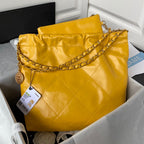 CHL -  22 Handbag Gold Hardware Shiny Yellow For Women Handbags, Shoulder Bags 16.5in/38LO AS3261