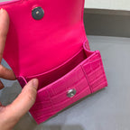 BLN-Ciaga Hourglass Mini Handbag With Chain In Dark Pink, For Women,  Bags 4.7in/12LO