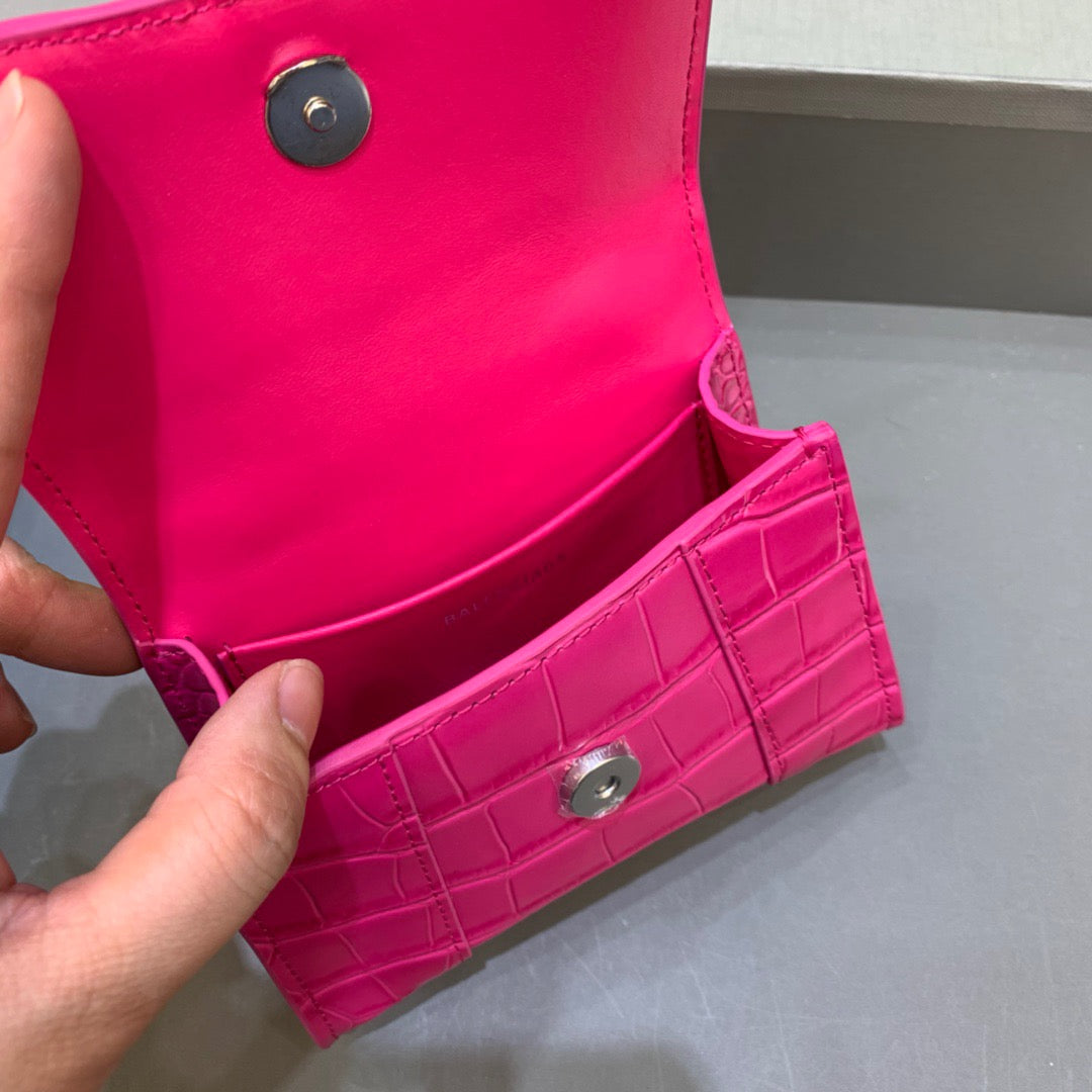 BLN-Ciaga Hourglass Mini Handbag With Chain In Dark Pink, For Women,  Bags 4.7in/12LO
