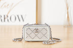 CHL -  Crystal Small Vanity with Chain White/SilLusso Official - Bag For Women 10LO/4in