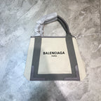 BLN-Ciaga Navy Small Cabas Tote Bag In Gray, For Women,  Bags 18.5in/47LO