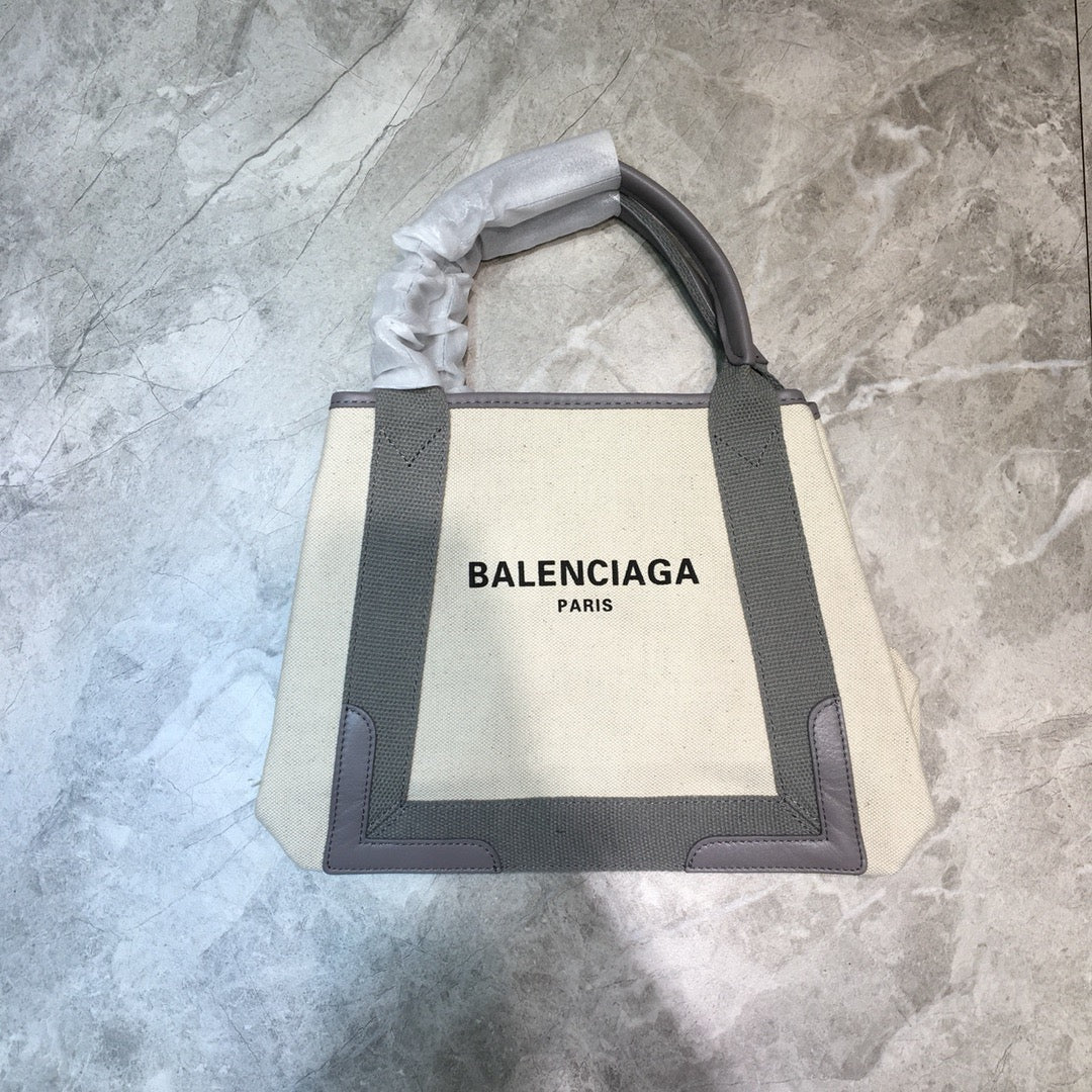 BLN-Ciaga Navy Small Cabas Tote Bag In Gray, For Women,  Bags 18.5in/47LO
