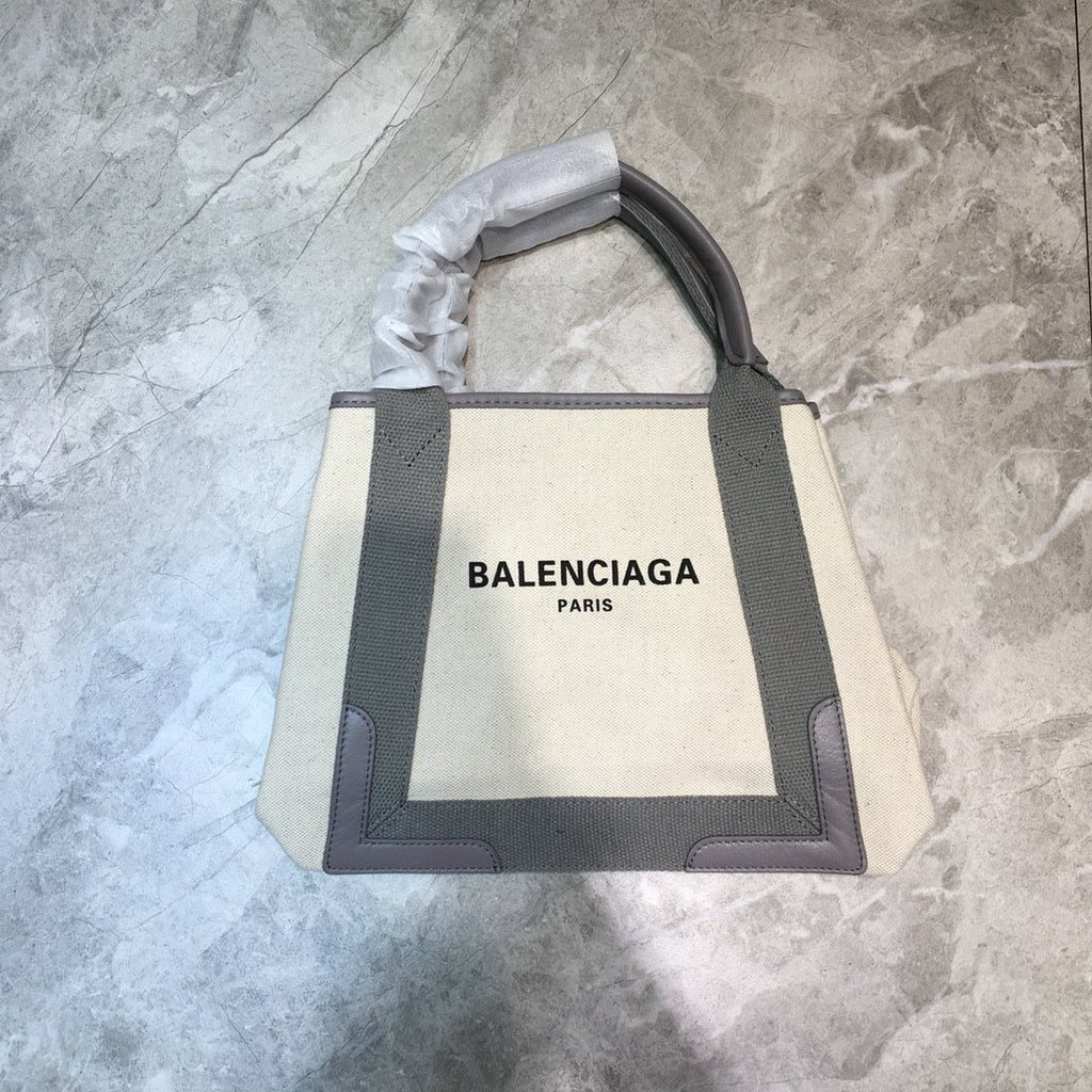 BLN-Ciaga Navy Small Cabas Tote Bag In Gray, For Women,  Bags 18.5in/47LO