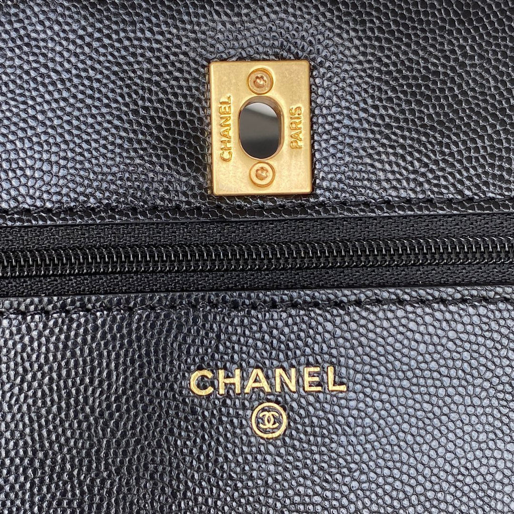 CHL -  Clutch With Chain Gold Hardware Black For Women Handbags, Shoulder Bags 7.1in/18LO AP2860