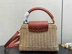 LV Capucines BB Top Handle Tan Cowhide & Rattan HW