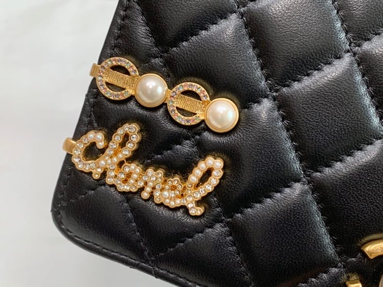 CHL -  Flap Bag Gold Toned Hardware Black For Women 7.4in/19LO