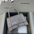 BLN-Ciaga Hourglass XS Handbag In Grey, For Women,  Bags 7.4in/19LO 59283328D0Y1272