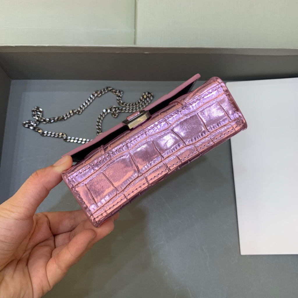 BLN-Ciaga Hourglass Mini Handbag With Chain In Light Pink, For Women,  Bags 4.7in/12LO