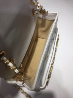 CHL - Front Logo Small Flap Bag Gold Hardware Apricot For Women Handbags, Shoulder Bags 8.2in/21LO AS1490