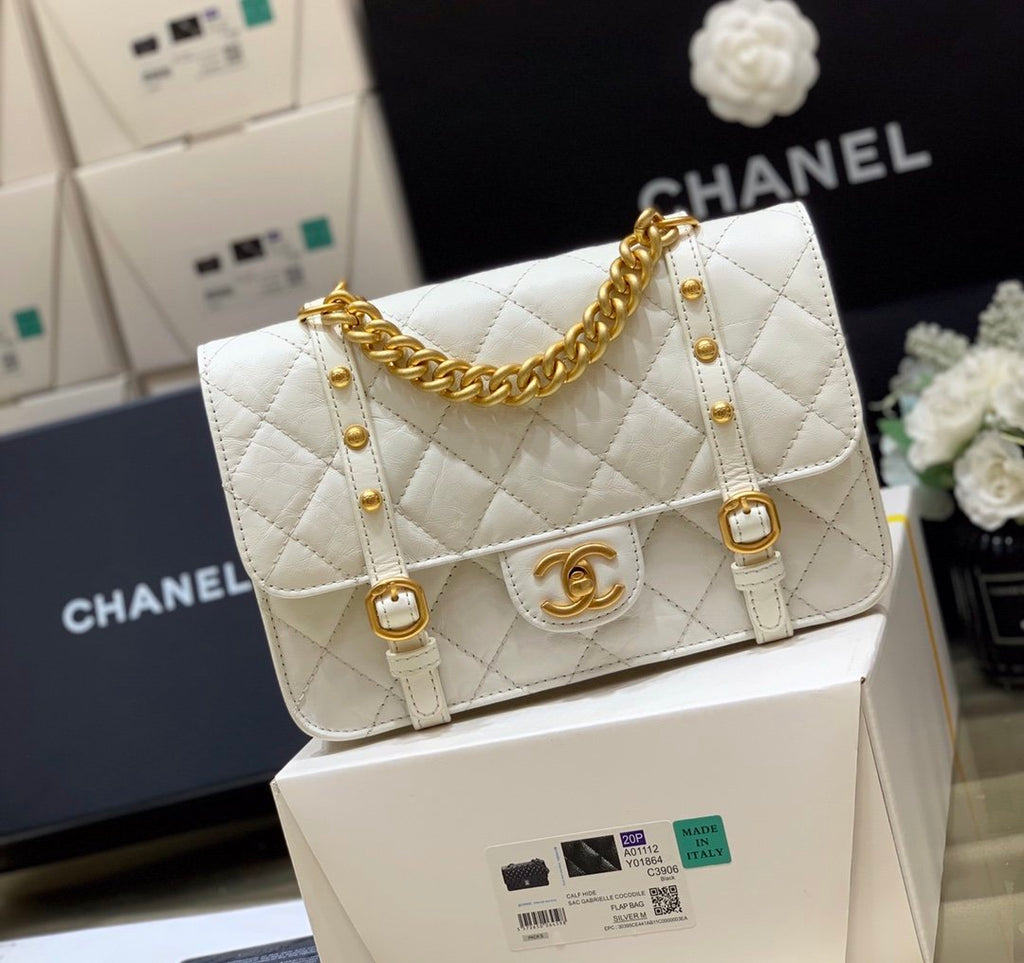 CHL -  Co Co Shoulder Bag Gold Chain White For Women 9.8in/25LO