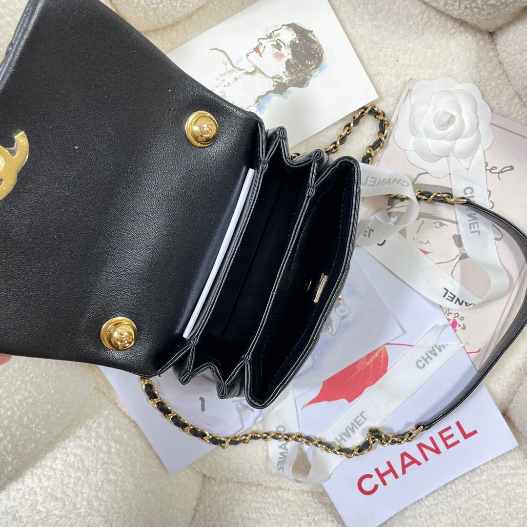 CHL - Mini Flap Bag Gold Hardware Black For Women Handbags, Shoulder Bags 6.7in/17LO AS3365