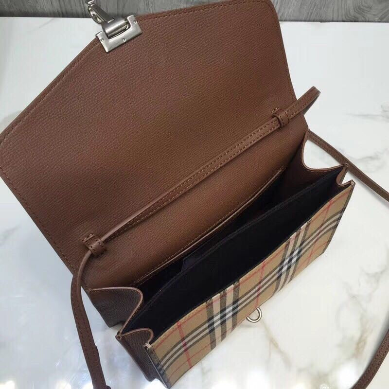 B-Berry - BB  Small  Check And Crossbody Bag Brown For Women, Women’s Bags 9in/24LO