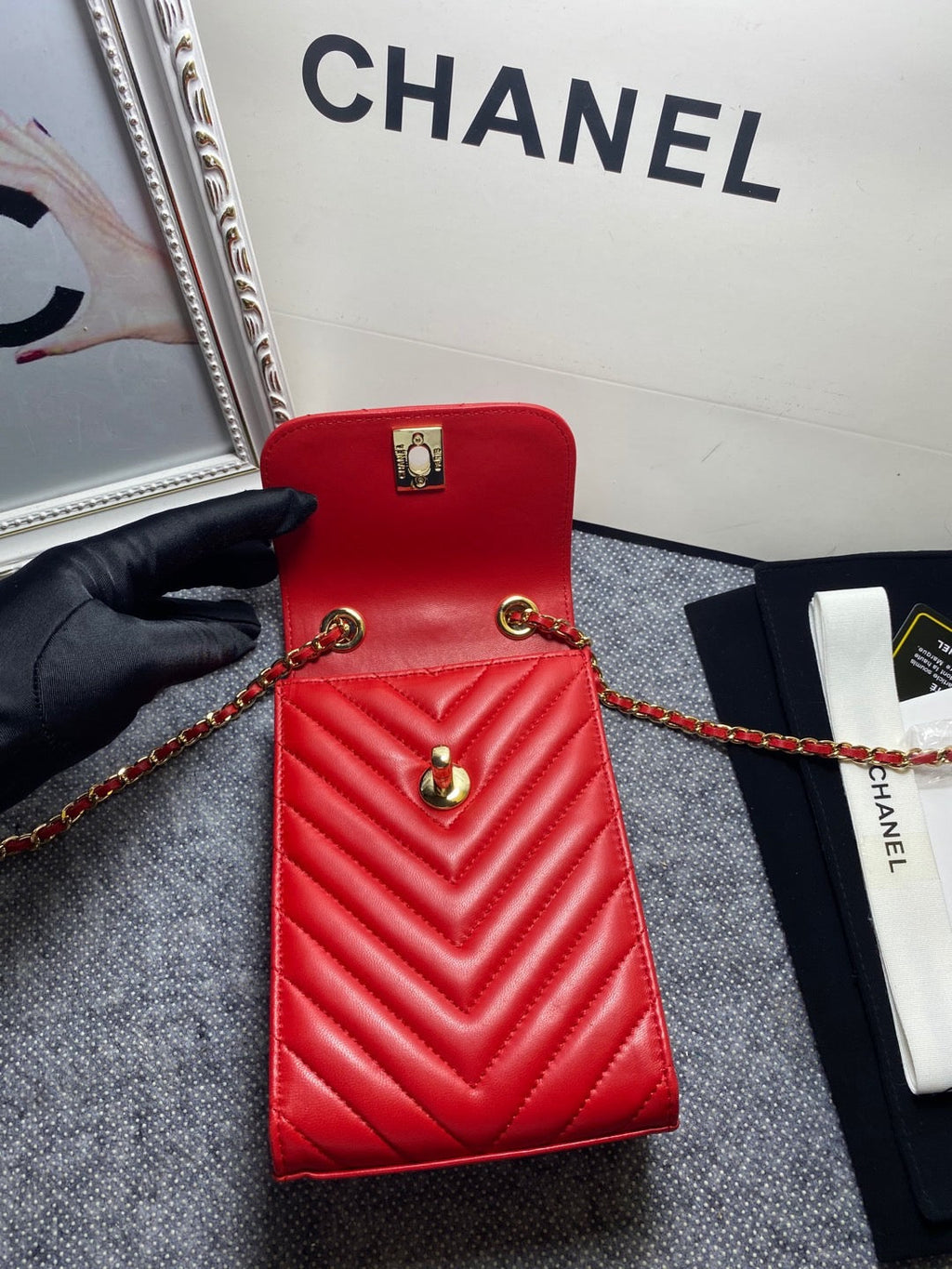 CHL -  Chevron Trendy CHL -  Phone Red Bag For Women 18LO/7in
